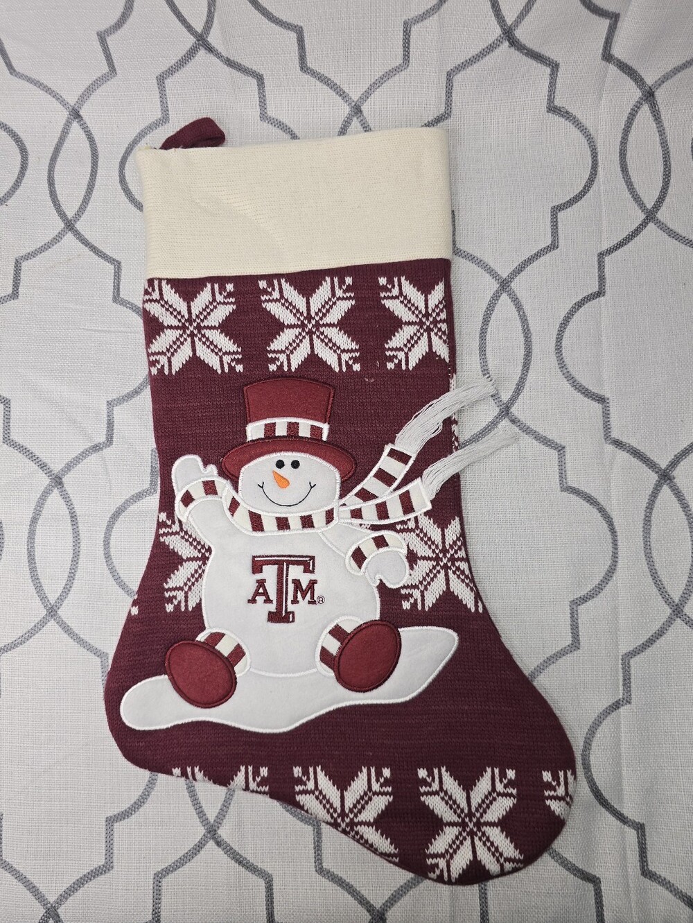 Texas A&M Football Aggies College University 20" Knit Christmas Stocking NWOT